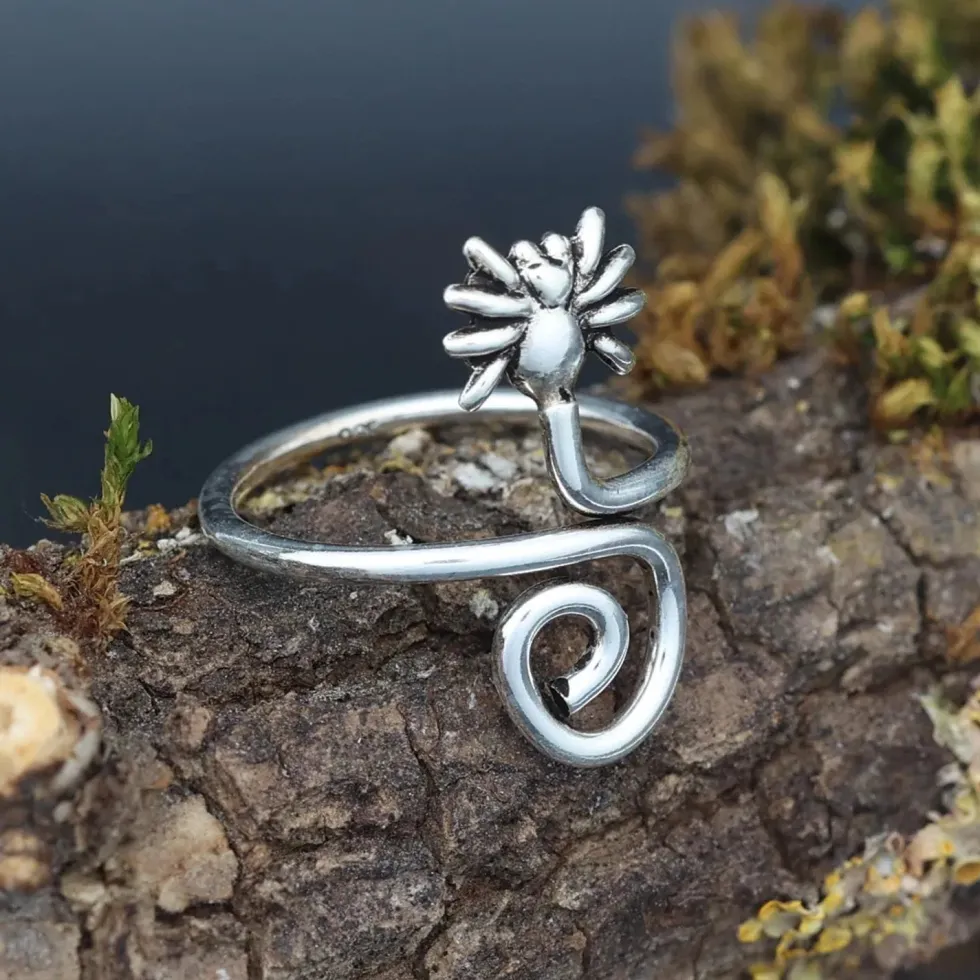 Zehenring Spinne Schmuck Sommer 925 Silber Fußschmuck