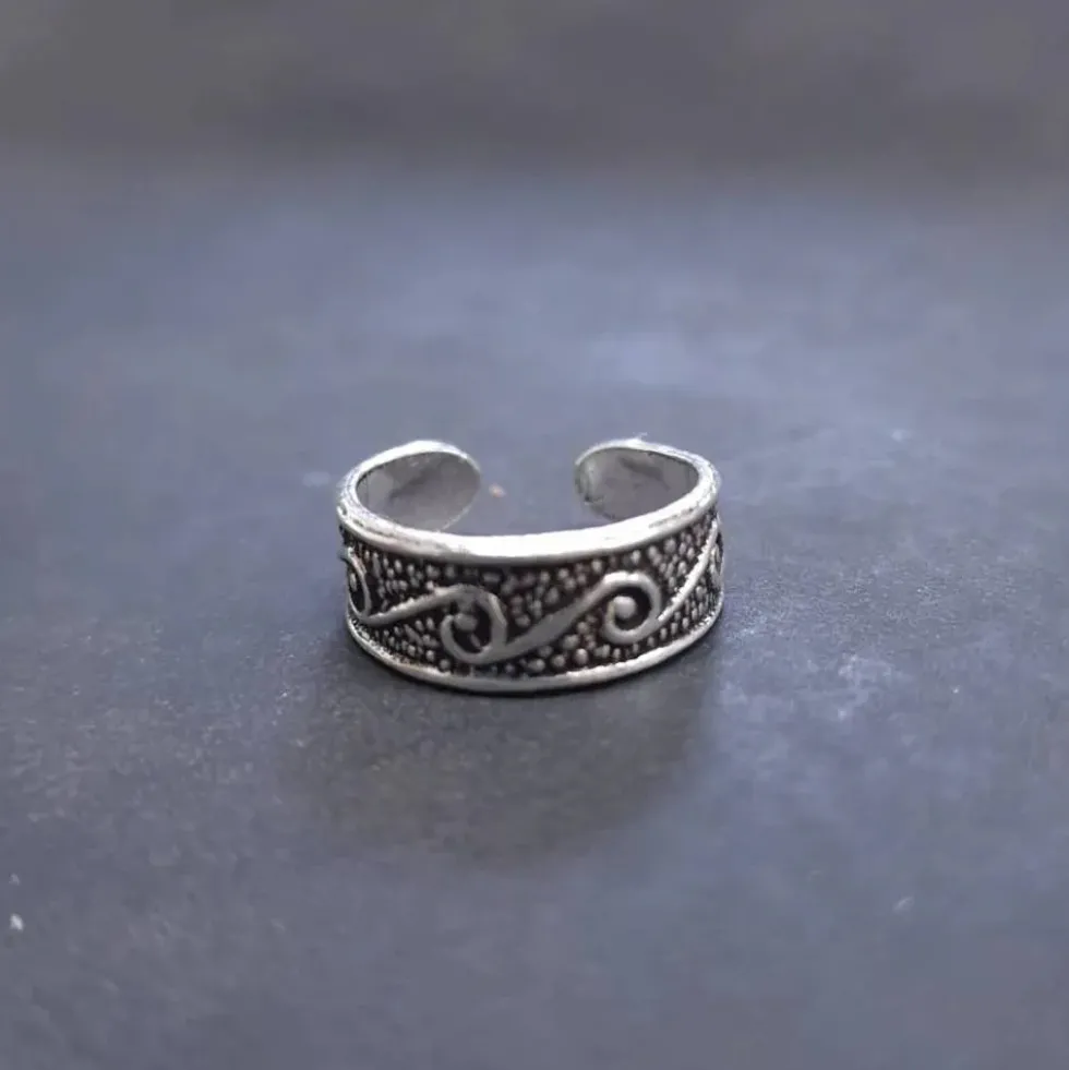 Zehenring Welle Schmuck Sommer 925 Silber Fußschmuck