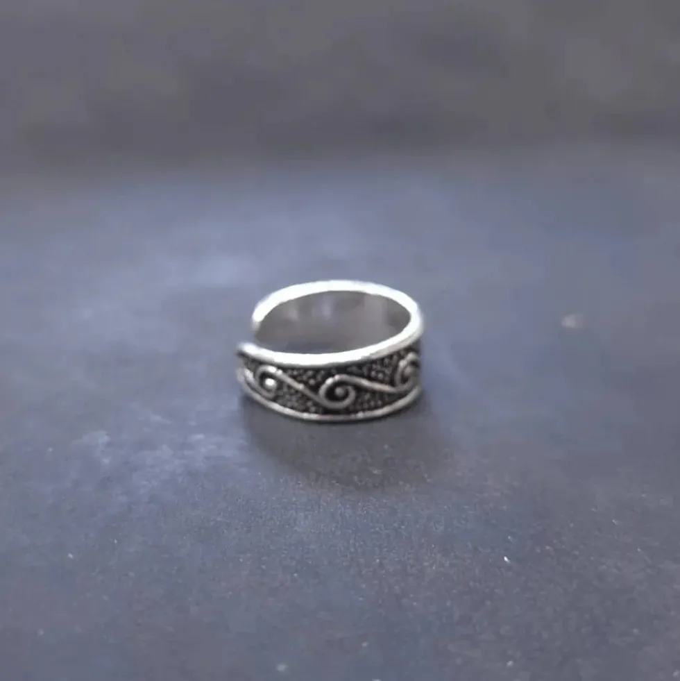 Zehenring Welle Schmuck Sommer 925 Silber Fußschmuck